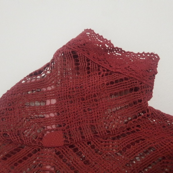 Zara Tops Zara Basics Burnt Orange Lace With Cami Under Crop Top